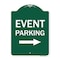 Signmission Event Parking W/ Left Right Arrow, Green & White Aluminum Sign, 18" x 24", GW-1824-24062 A-DES-GW-1824-24062 - alternate 1